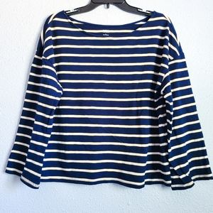 A.N.A Navy Blue Striped Long Sleeve Shirt Loose Fit L